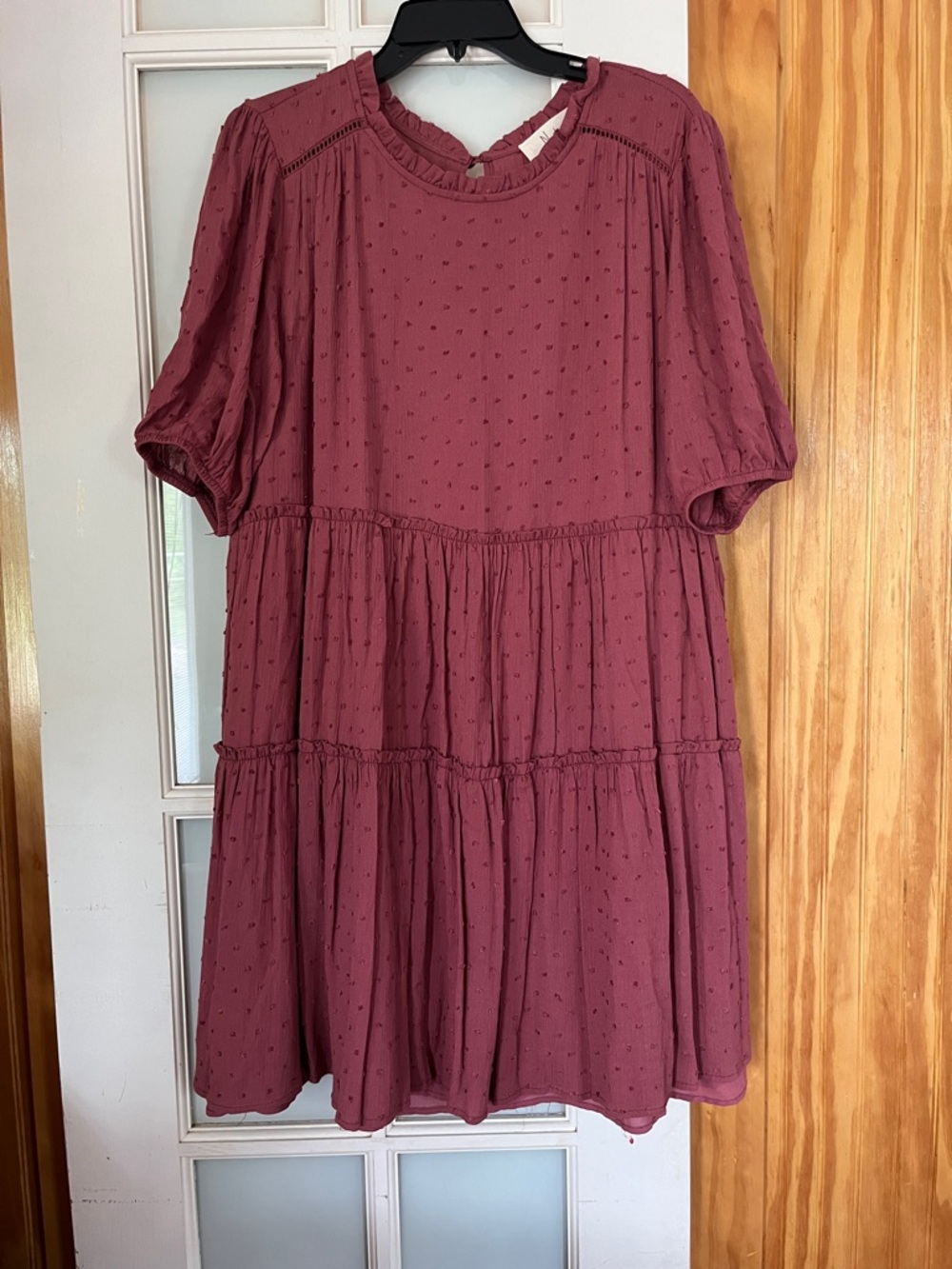 Westbound Nurture Mauve Textured Tiered Blouse